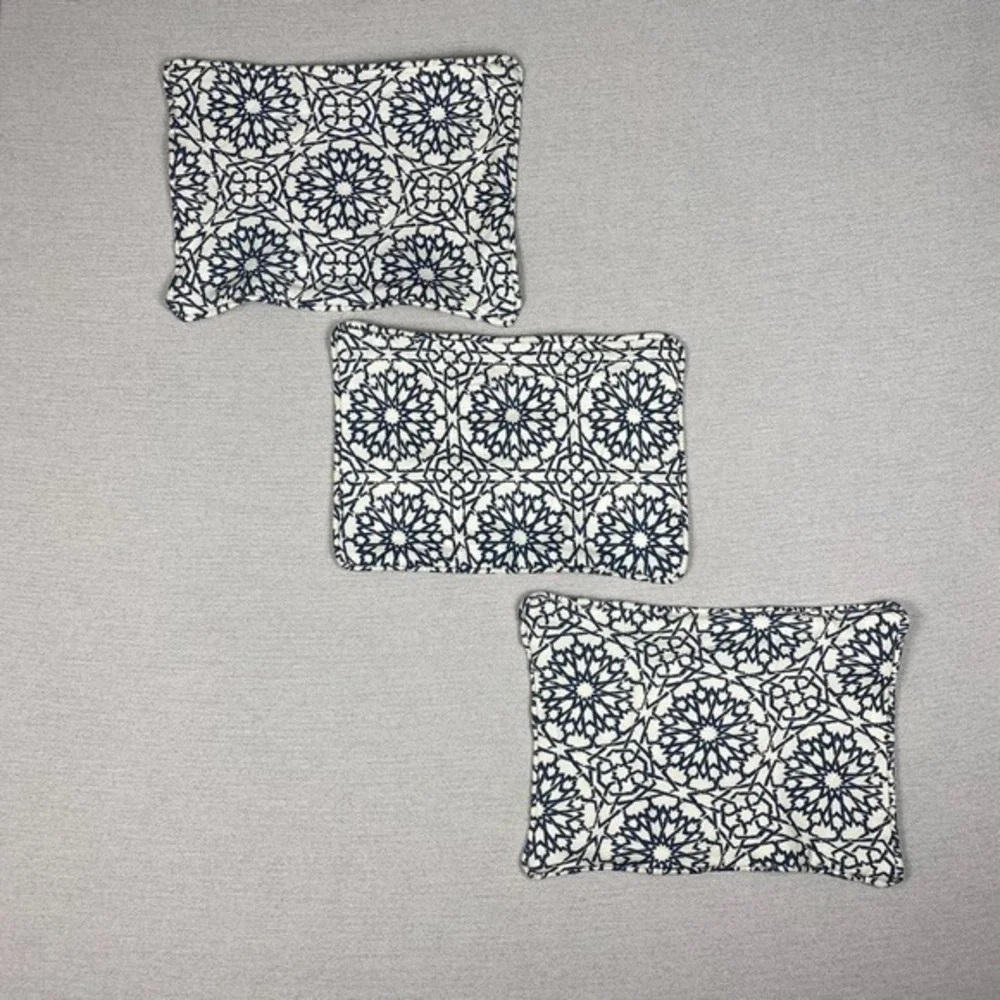Block Print‎ Sham SET of 3 Shams Mediterranean Starburst Medallion Print 12x16